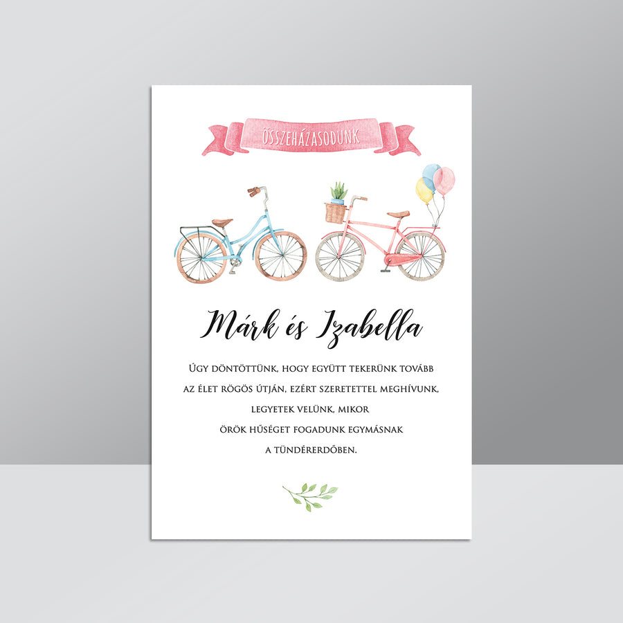 Biciklis Esküvői Meghívó