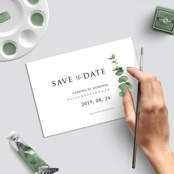 Eukaliptusz Save The Date kártya