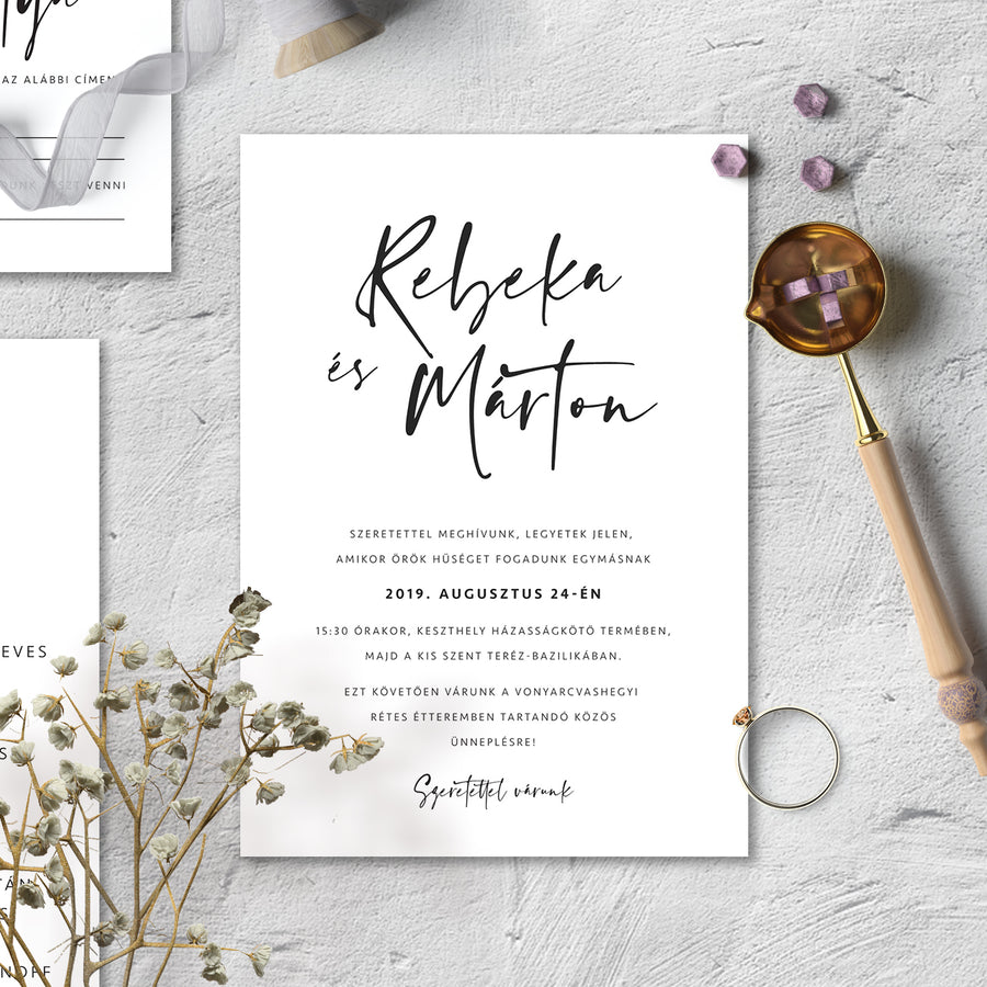 Rusztikus Kalligráfia Save The Date kártya